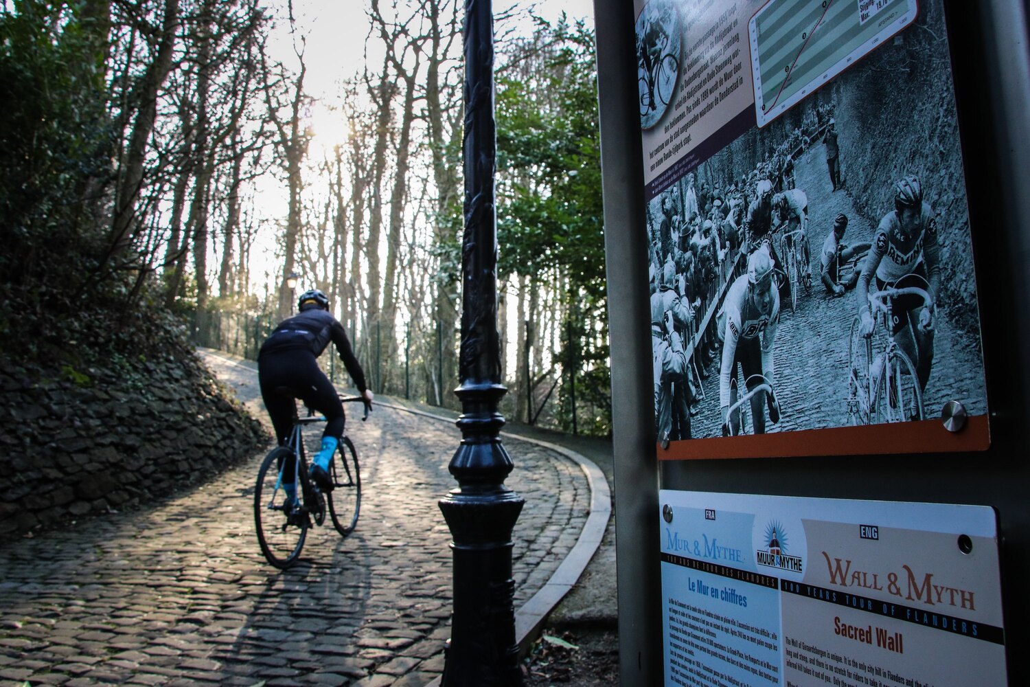 one of the cobbled hills in Belgium