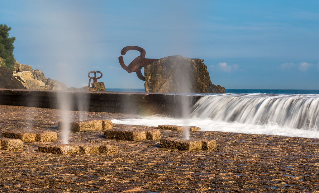 The Comb of the Wind is a set of three steel sculptures weighing more than 9 tons each by Eduardo Chillida